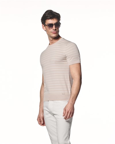 Çizgili Triko T-Shirt