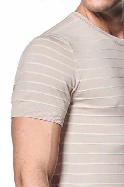 Çizgili Triko T-Shirt