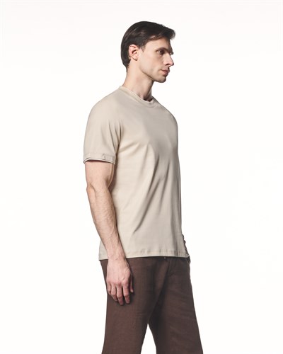 Kontrast Detaylı Pamuk Modal T-Shirt