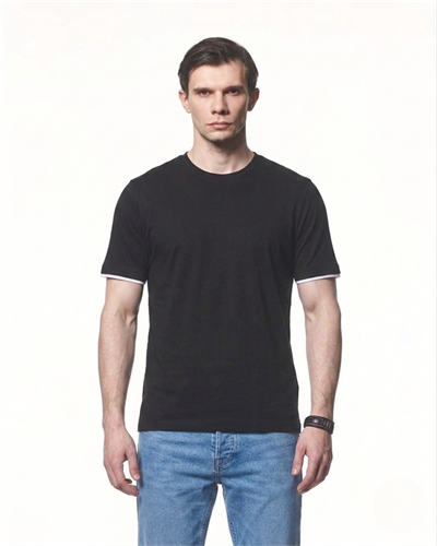 Kontrast Detaylı Pamuk Modal T-Shirt