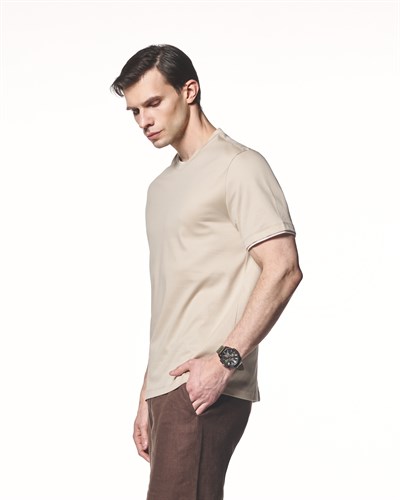 Kontrast Detaylı Pamuk Modal T-Shirt