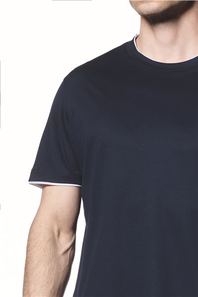 Kontrast Detaylı Pamuk Modal T-Shirt
