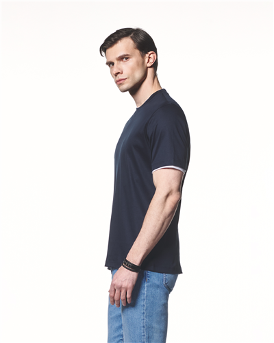 Kontrast Detaylı Pamuk Modal T-Shirt