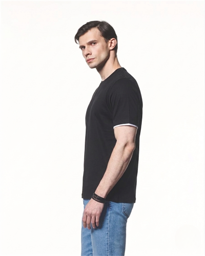 Kontrast Detaylı Pamuk Modal T-Shirt