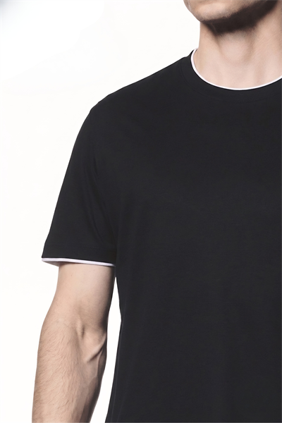 Kontrast Detaylı Pamuk Modal T-Shirt
