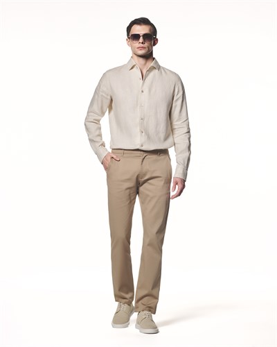 Pamuk Karışımlı Straight Fit Pantolon