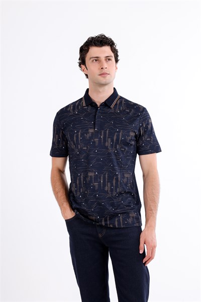 Regular Baskılı Kısa Kollu Polo Yaka T-Shirt