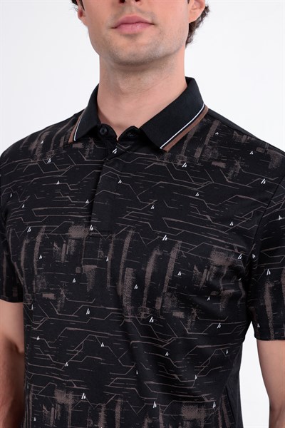 Regular Baskılı Kısa Kollu Polo Yaka T-Shirt