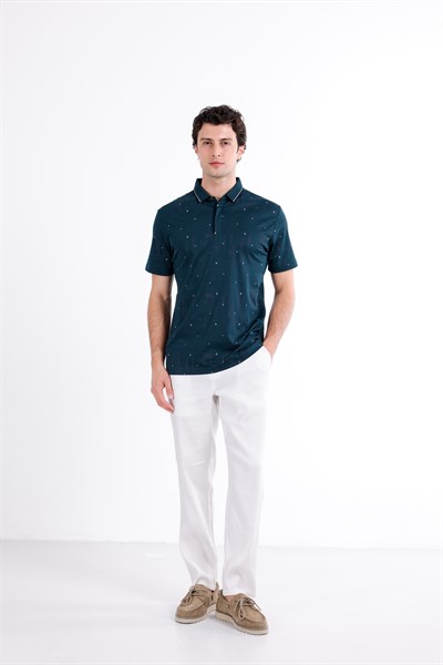 Regular Baskılı Kısa Kollu Polo Yaka T-Shirt