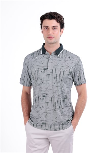 Regular Baskılı Kısa Kollu Polo Yaka T-Shirt