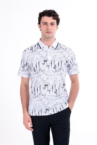 Regular Baskılı Kısa Kollu Polo Yaka T-Shirt