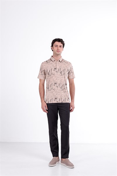 Regular Baskılı Kısa Kollu Polo Yaka T-Shirt