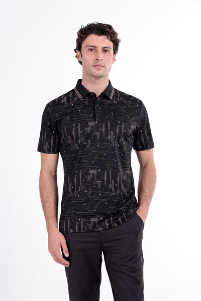 Regular Baskılı Kısa Kollu Polo Yaka T-Shirt