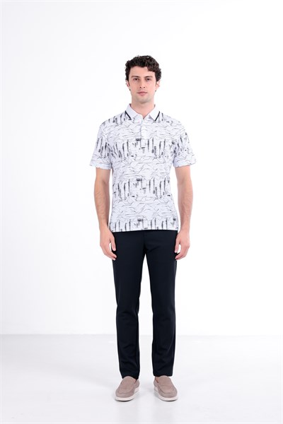 Regular Baskılı Kısa Kollu Polo Yaka T-Shirt