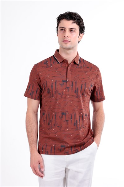 Regular Baskılı Kısa Kollu Polo Yaka T-Shirt