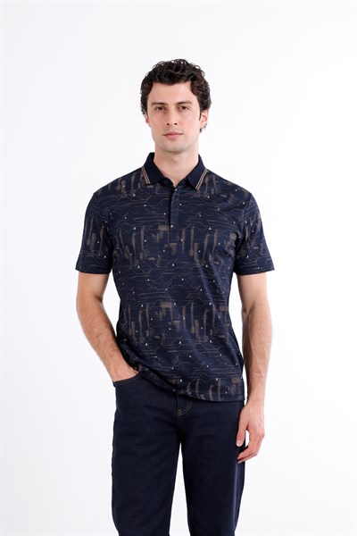 Regular Baskılı Kısa Kollu Polo Yaka T-Shirt