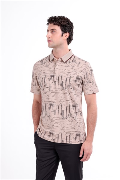 Regular Baskılı Kısa Kollu Polo Yaka T-Shirt