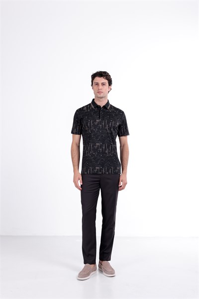 Regular Baskılı Kısa Kollu Polo Yaka T-Shirt