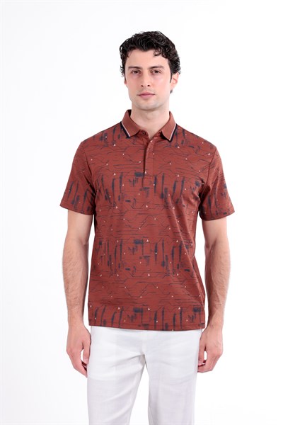 Regular Baskılı Kısa Kollu Polo Yaka T-Shirt