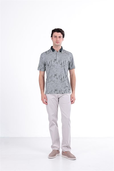 Regular Baskılı Kısa Kollu Polo Yaka T-Shirt