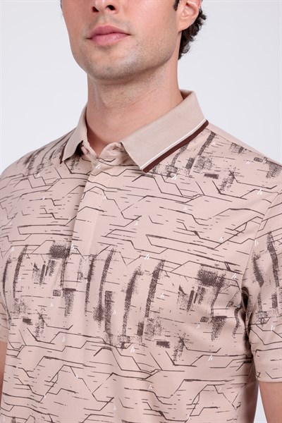 Regular Baskılı Kısa Kollu Polo Yaka T-Shirt
