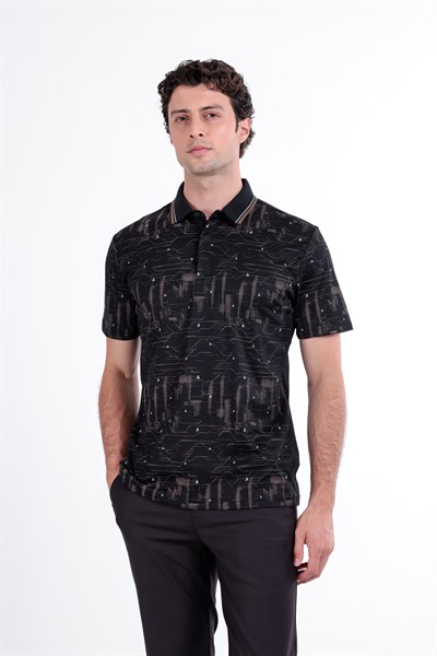Regular Baskılı Kısa Kollu Polo Yaka T-Shirt