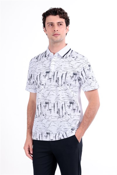 Regular Baskılı Kısa Kollu Polo Yaka T-Shirt