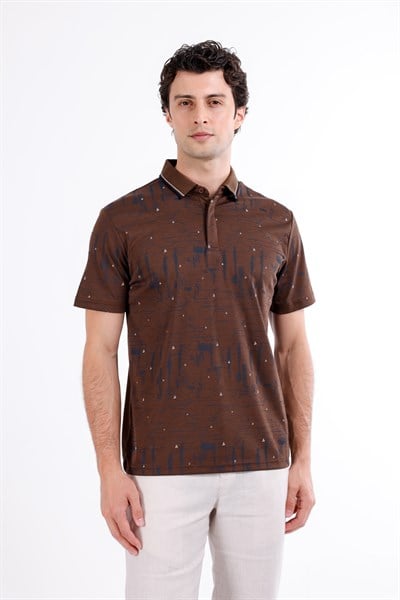 Regular Baskılı Kısa Kollu Polo Yaka T-Shirt
