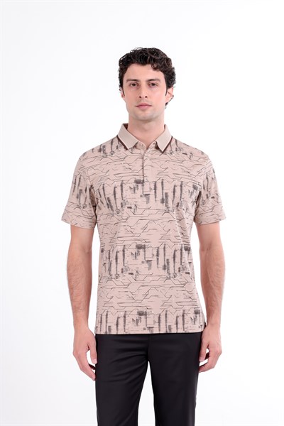 Regular Baskılı Kısa Kollu Polo Yaka T-Shirt