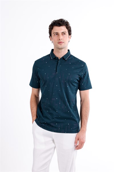 Regular Baskılı Kısa Kollu Polo Yaka T-Shirt