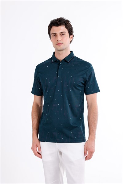 Regular Baskılı Kısa Kollu Polo Yaka T-Shirt
