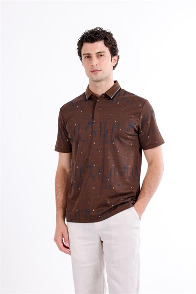 Regular Baskılı Kısa Kollu Polo Yaka T-Shirt