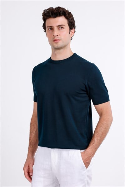 Regular Fit Bisiklet Yaka Triko T-Shirt