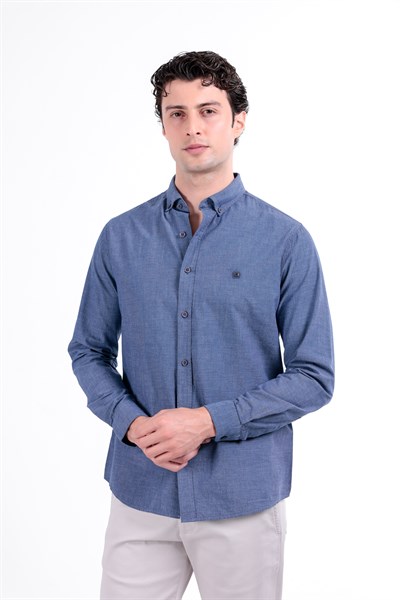 Regular Fit Uzun Kollu Düğmeli Yaka Gömlek