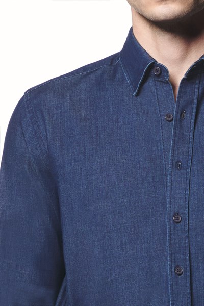 Yumuşak Dokulu Hafif Denim Gömlek