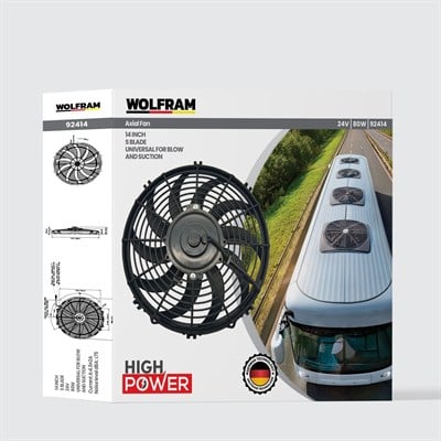 AXİAL FAN 14 İNCH S KANAT WOLFRAM 92414 	