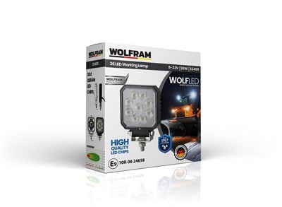Wolfram Wolf Serisi 32409 Çalışma Lambası Kare Maxsi 3060 Lümen FLOOD - WOLFRAM 32409