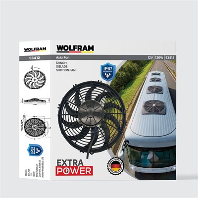 AXİAL FAN 12 İNCH S KANAT IP67 SU GEÇİRMEZ WOLFRAM 93412	