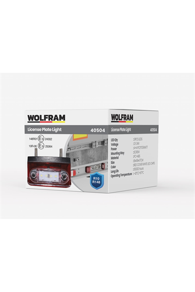 Led Plaka Lambası Kırmızı Kapak 12–24V R10 R148 - 40504