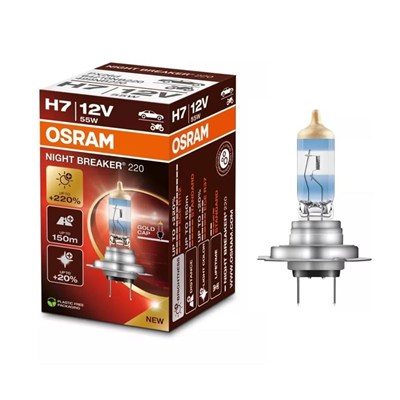 OSRAM 12V H7 AMPUL 55W +%220 FAZLA IŞIK NIGHT BREAKER 1 ADET