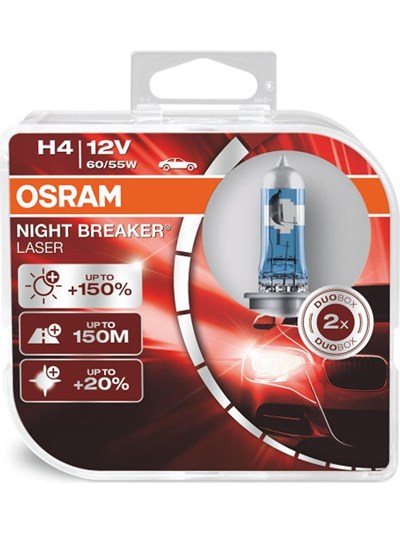 Osram Night Breaker Laser H4 Ampul 64193NL - %150 Daha Fazla Işık