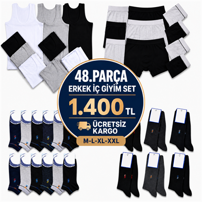 48 Parça Erkek iç Giyim Set 