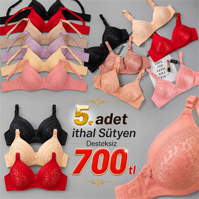 5 li Desteksiz İthal Sütyen Takımı