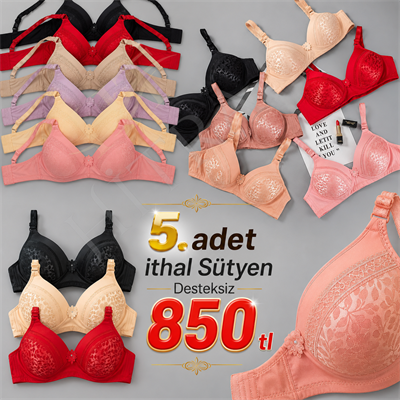 5 li Desteksiz İthal Sütyen Takımı