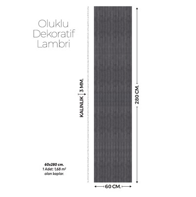 Brano Koyu Kahve Ahşap Desen Duvar Lambiri 60x280 Cm-Kendinden Yapışkanlı