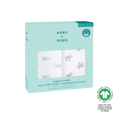 Aden & Anais - Animal Kingdom 2li Organik Kundak Set