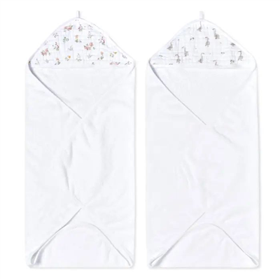 Aden & Anais - Country Floral Şapkalı Banyo Havlusu 2li Set