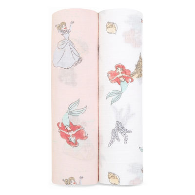 Aden & Anais -  Disney™ Princess 2li Pamuklu Kundak Set