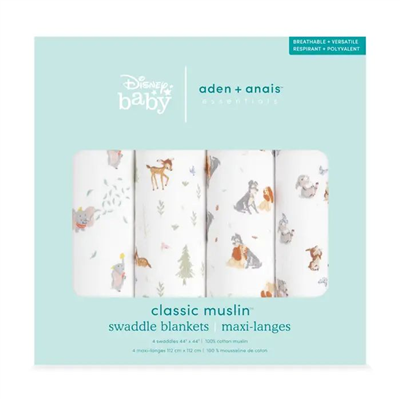 Aden & Anais - Dumbo New Heights Pamuklu Kundak Örtüsü 4lü Set