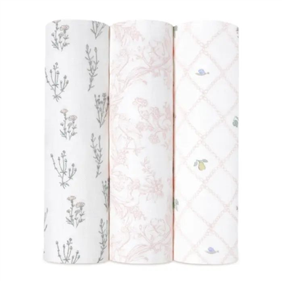 Aden & Anais - French Floral 3lü İpek Yumuşak Kundak Set
